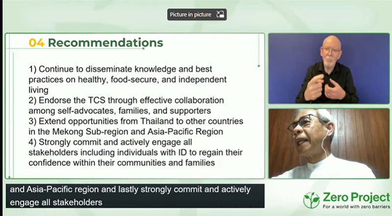 4) Mr. Somchai shared a final thought in his presentation before ending the session.