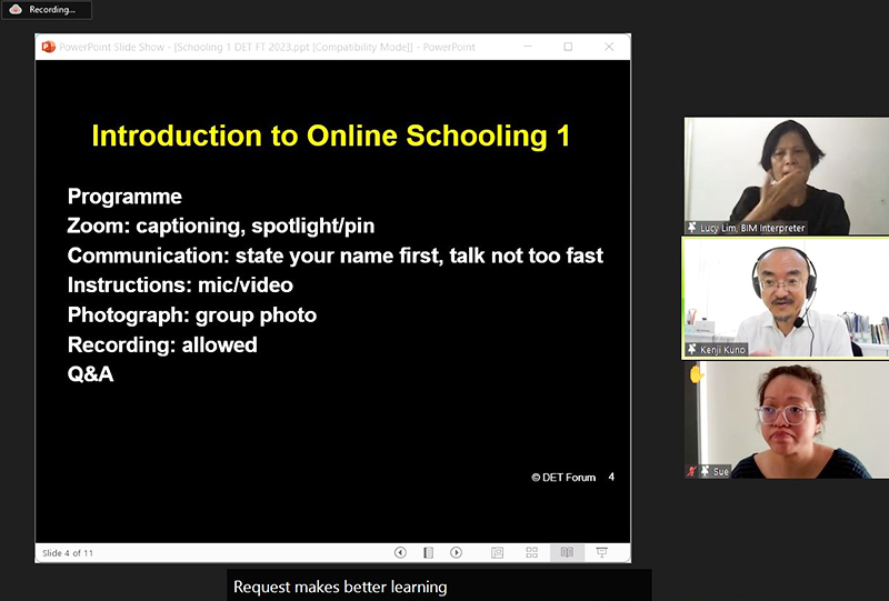Participants introduce themselves and learn about the introduction to online schooling