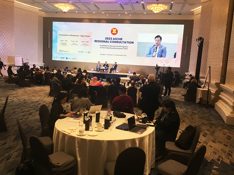 APCD Contributes Insights at 2023 AICHR Regional Consultation on ASEAN Enabling Masterplan 2025 Bangkok, December 5, 2023