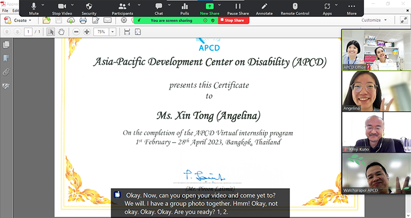 APCD presented a certificate of appreciation to Ms. Angelina for her contributions.