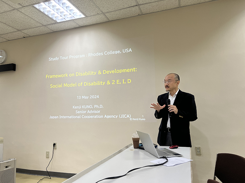 Dr. Kenji Kuno, JICA Advisor on Disability & Development explained other perspective of disabilities.