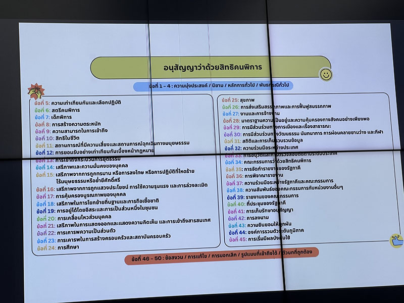 Dr. Nantanoot Suwannawut, Director of International Cooperation Section, Strategy and Plan Division, DEP. presented the overview of Convention of the Rights of Person with Disabilities (CRPD)