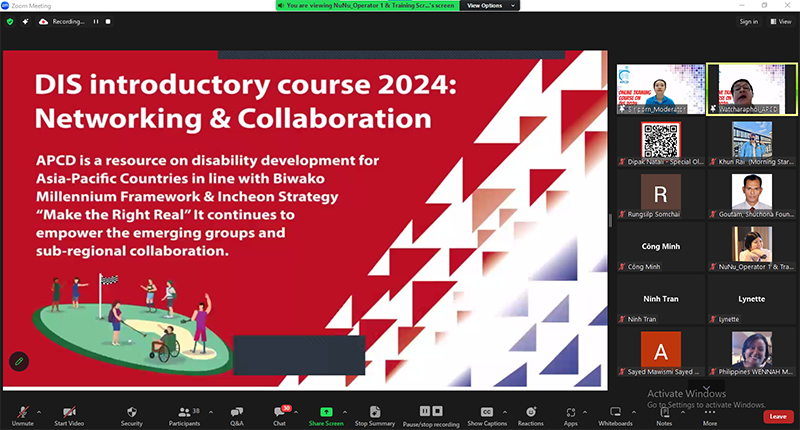 Mr. Watcharapol wrapped up the session by introducing APCD's ongoing DIS activities.