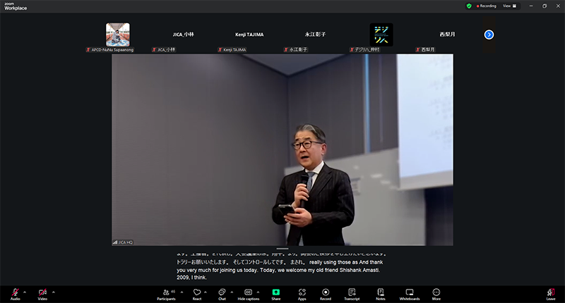 JICA’s Senior Vice President Shohei Hara welcomes attendees on behalf of the JICA 